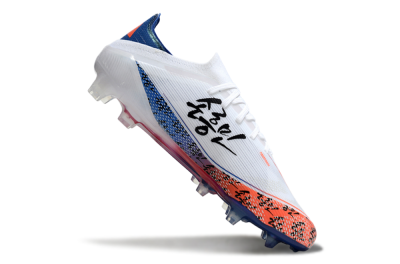 Men's Adidas F50 Elite FG Firm Ground Low-Tops Football Boots - White/Red/Blue
