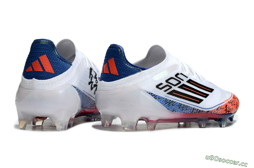 Men's Adidas F50 Elite FG Firm Ground Low-Tops Football Boots - White/Red/Blue 6