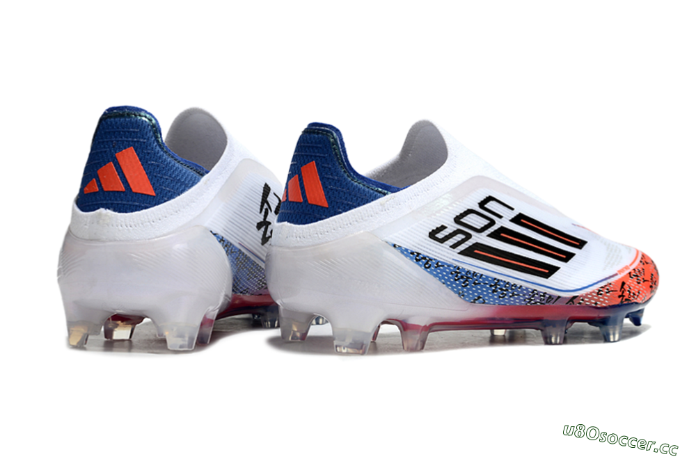 Men's Adidas F50 Elite Laceless FG Firm Ground Low-Tops Football Boots - White/Red/Blue 6