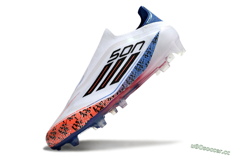 Men's Adidas F50 Elite Laceless FG Firm Ground Low-Tops Football Boots - White/Red/Blue 5