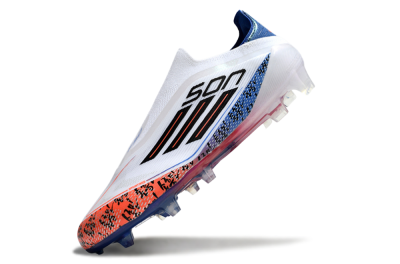 Men's Adidas F50 Elite Laceless FG Firm Ground Low-Tops Football Boots - White/Red/Blue
