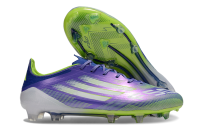 Men's Adidas F50 Elite FG Firm Ground Low-Tops Football Boots - Purple/Yellow/White