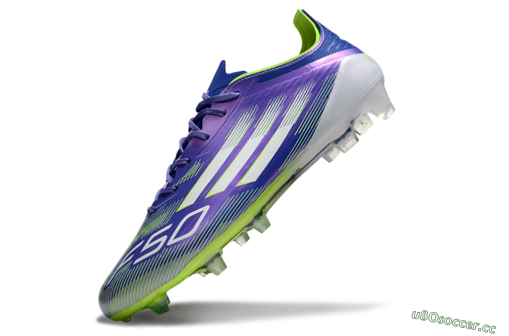 Men's Adidas F50 Elite FG Firm Ground Low-Tops Football Boots - Purple/Yellow/White 5