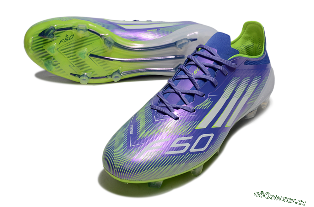 Men's Adidas F50 Elite FG Firm Ground Low-Tops Football Boots - Purple/Yellow/White 3