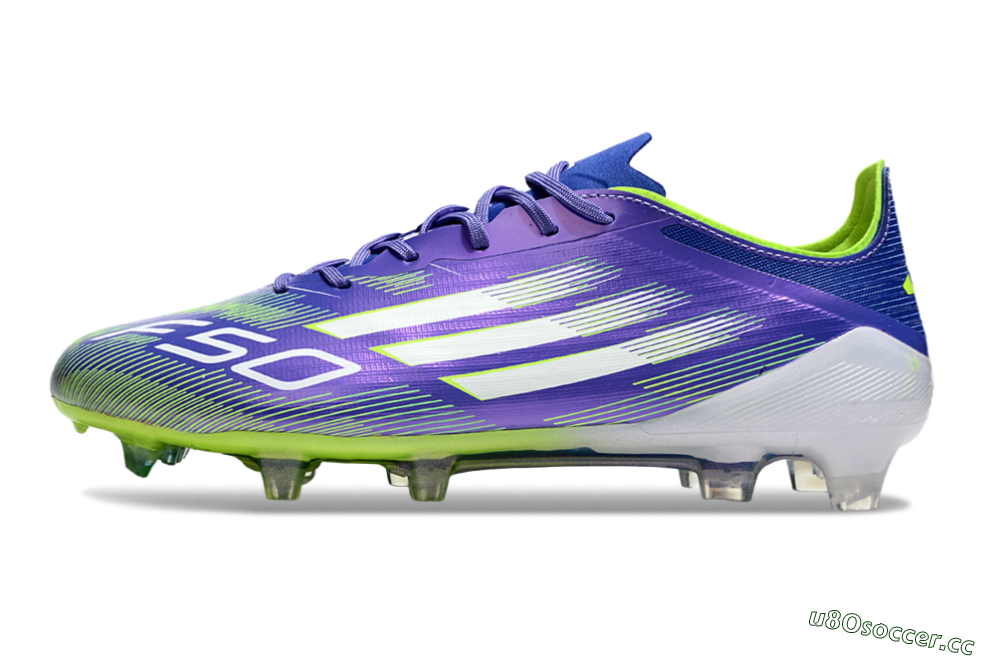 Men's Adidas F50 Elite FG Firm Ground Low-Tops Football Boots - Purple/Yellow/White 0