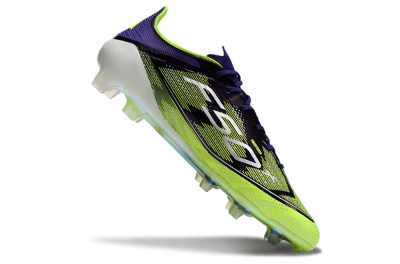 Men's Adidas F50 Elite FG Firm Ground Low-Tops Football Boots - Purple/Yellow/White