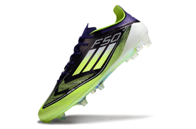 Men's Adidas F50 Elite FG Firm Ground Low-Tops Football Boots - Purple/Yellow/White