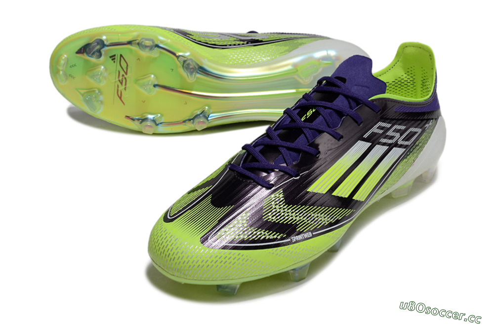 Men's Adidas F50 Elite FG Firm Ground Low-Tops Football Boots - Purple/Yellow/White 3