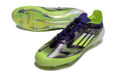 Men's Adidas F50 Elite FG Firm Ground Low-Tops Football Boots - Purple/Yellow/White