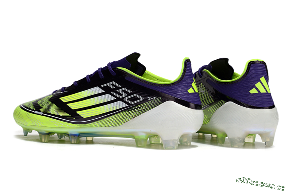 Men's Adidas F50 Elite FG Firm Ground Low-Tops Football Boots - Purple/Yellow/White 6