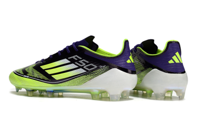 Men's Adidas F50 Elite FG Firm Ground Low-Tops Football Boots - Purple/Yellow/White