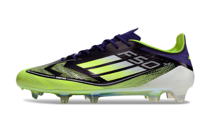Men's Adidas F50 Elite FG Firm Ground Low-Tops Football Boots - Purple/Yellow/White