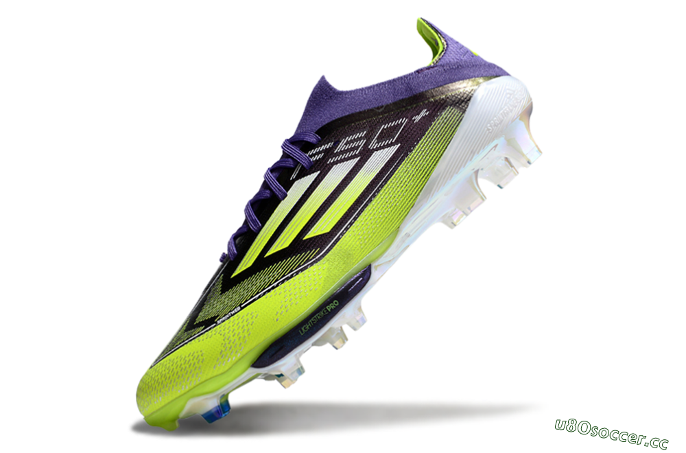 Men's Adidas F50+ Elite Lightstrike Pro FG Firm Ground Low-Tops Football Boots - Purple/Yellow/White 5