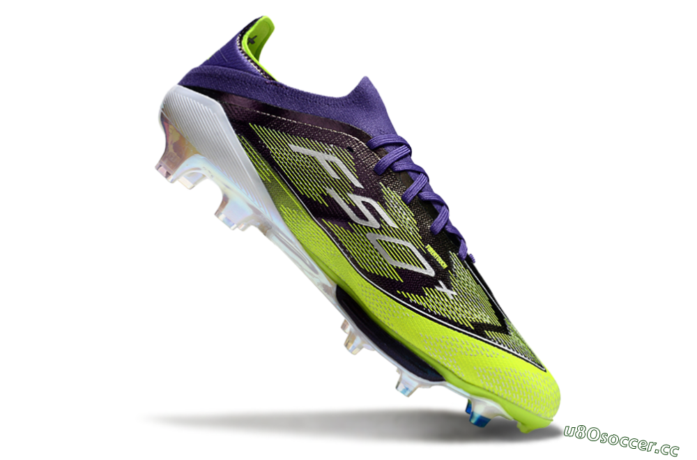 Men's Adidas F50+ Elite Lightstrike Pro FG Firm Ground Low-Tops Football Boots - Purple/Yellow/White 4