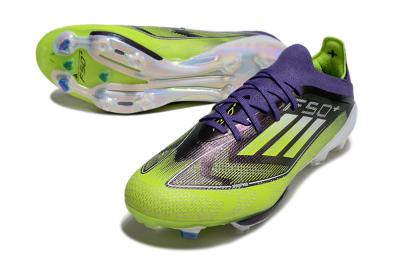 Men's Adidas F50+ Elite Lightstrike Pro FG Firm Ground Low-Tops Football Boots - Purple/Yellow/White