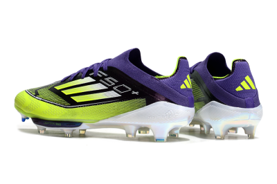 Men's Adidas F50+ Elite Lightstrike Pro FG Firm Ground Low-Tops Football Boots - Purple/Yellow/White