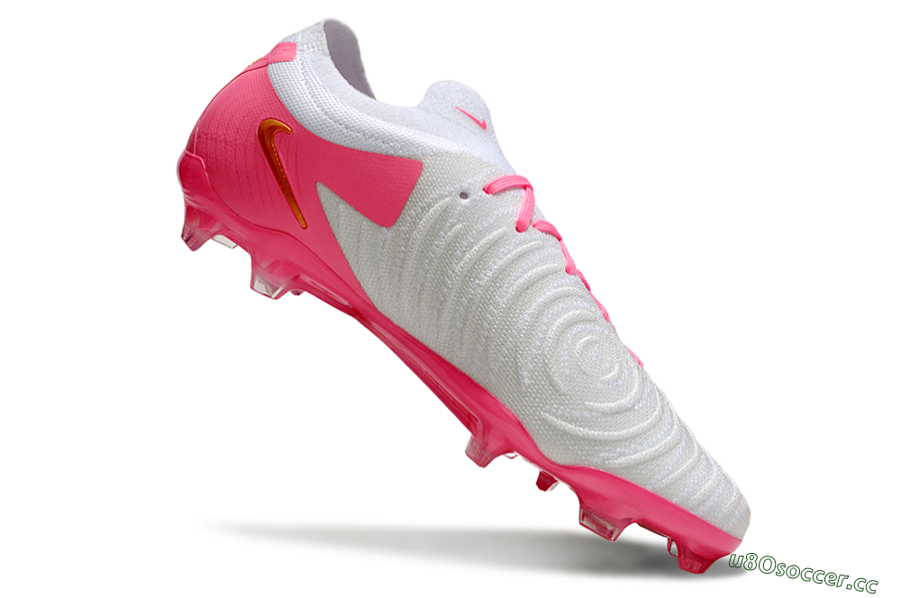 Men's Nike Phantom GX Elite FG Firm Ground Low-Tops Football Boots - White/Pink/Gold 4
