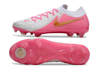 Men's Nike Phantom GX Elite FG Firm Ground Low-Tops Football Boots - White/Pink/Gold