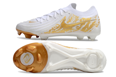 Men's Nike Phantom GX Elite FG Firm Ground Low-Tops Football Boots - White/Gold