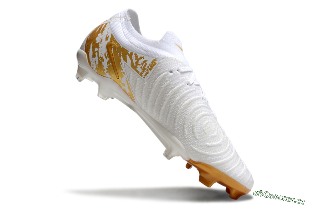 Men's Nike Phantom GX Elite FG Firm Ground Low-Tops Football Boots - White/Gold 4
