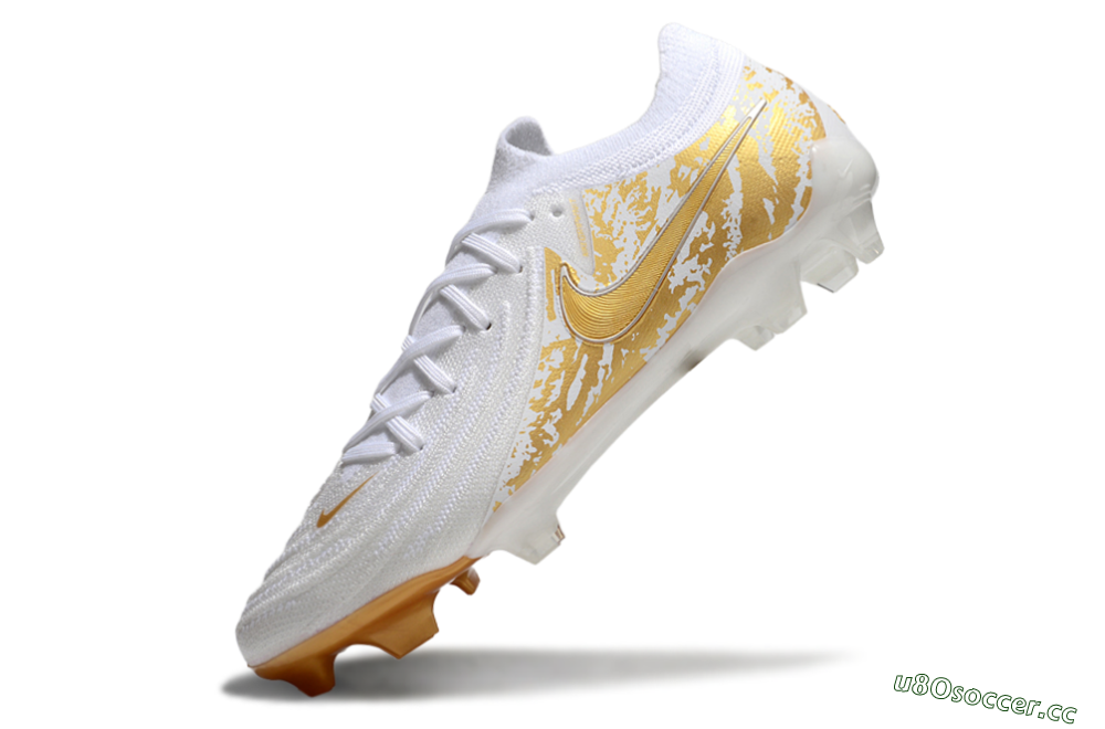 Men's Nike Phantom GX Elite FG Firm Ground Low-Tops Football Boots - White/Gold 5
