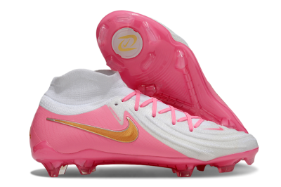 Men's Nike Phantom Luna Elite NU FG Firm Ground High-Tops Football Boots - White/Pink/Gold