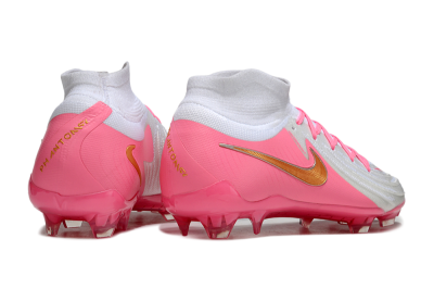 Men's Nike Phantom Luna Elite NU FG Firm Ground High-Tops Football Boots - White/Pink/Gold