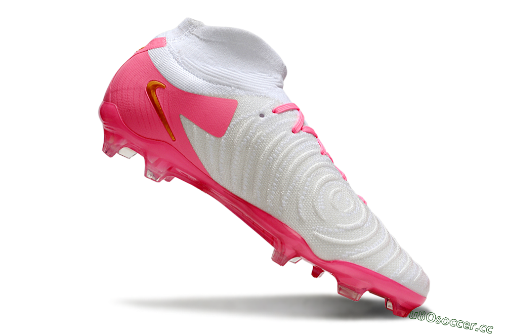 Men's Nike Phantom Luna Elite NU FG Firm Ground High-Tops Football Boots - White/Pink/Gold 3
