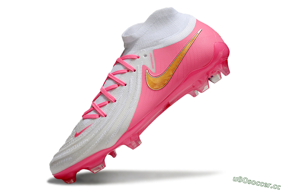 Men's Nike Phantom Luna Elite NU FG Firm Ground High-Tops Football Boots - White/Pink/Gold 4
