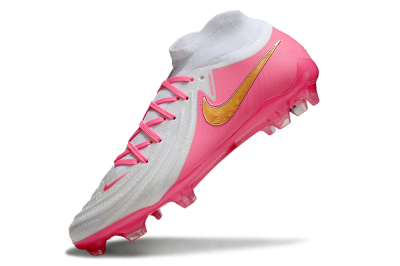 Men's Nike Phantom Luna Elite NU FG Firm Ground High-Tops Football Boots - White/Pink/Gold