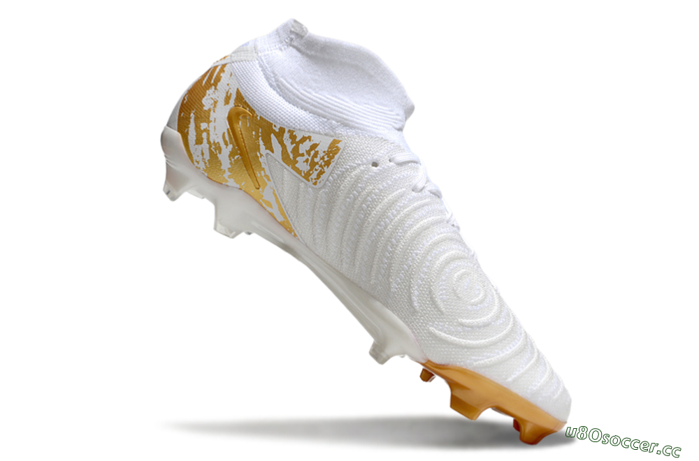 Men's Nike Phantom Luna Elite NU FG Firm Ground High-Tops Football Boots - White/Gold 4
