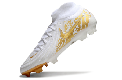 Men's Nike Phantom Luna Elite NU FG Firm Ground High-Tops Football Boots - White/Gold