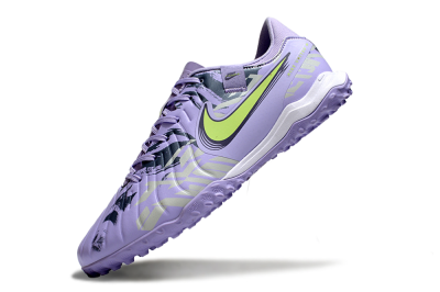 Men's Nike Tiempo Legend 10 Academy TF Artificial Turf Low-Tops Football Shoes - Purple/Yellow/White