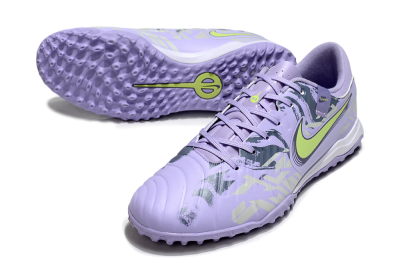 Men's Nike Tiempo Legend 10 Academy TF Artificial Turf Low-Tops Football Shoes - Purple/Yellow/White