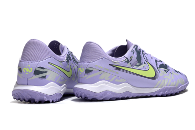 Men's Nike Tiempo Legend 10 Academy TF Artificial Turf Low-Tops Football Shoes - Purple/Yellow/White