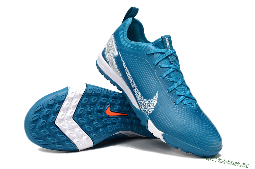 Unisex Nike Air Zoom Mercurial Vapor 16 Pro TF Artificial Turf Low-Tops Football Shoes - Blue/White 4