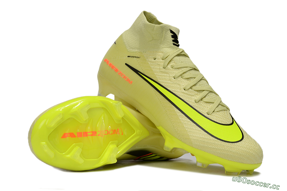 Unisex Nike Air Zoom Mercurial Superfly 10 Elite FG Firm Ground High-Tops Football Boots - Brown/Yellow/Black 1