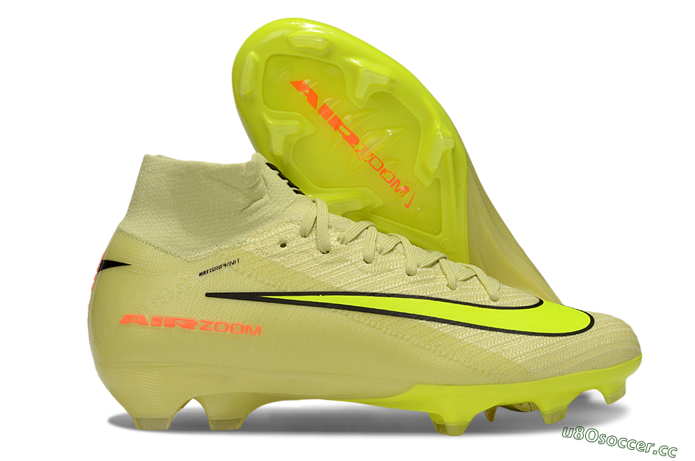 Unisex Nike Air Zoom Mercurial Superfly 10 Elite FG Firm Ground High-Tops Football Boots - Brown/Yellow/Black 2