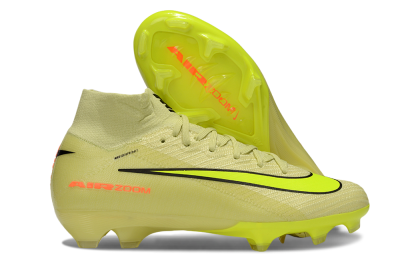 Unisex Nike Air Zoom Mercurial Superfly 10 Elite FG Firm Ground High-Tops Football Boots - Brown/Yellow/Black