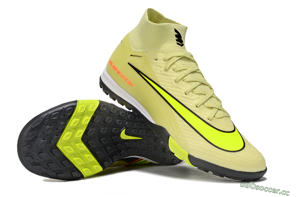 Unisex Nike Air Zoom Mercurial Superfly 10 Elite TF Artificial Turf High-Tops Football Shoes - Brown/Yellow/Black 1