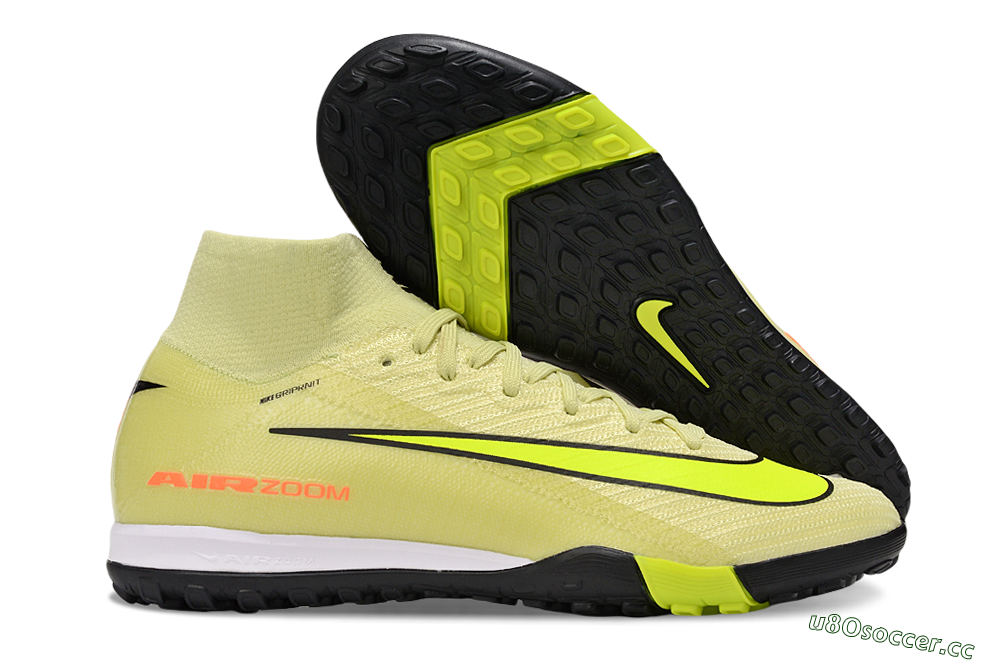 Unisex Nike Air Zoom Mercurial Superfly 10 Elite TF Artificial Turf High-Tops Football Shoes - Brown/Yellow/Black 2