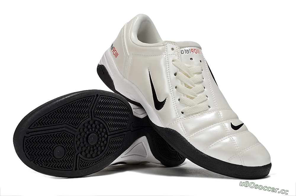 Men's Nike Total 90 II IC Indoor & Futsal Low-Tops Football Shoes - Beige/Black/White 4