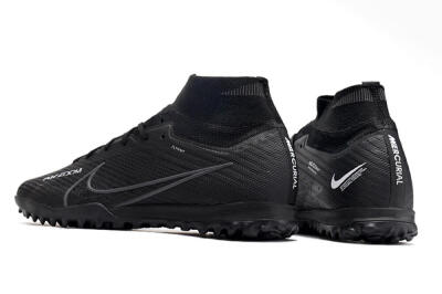 Men's Nike Air Zoom Mercurial Superfly 10 Elite TF Artificial Turf High-Tops Football Shoes - Black/White/Yellow