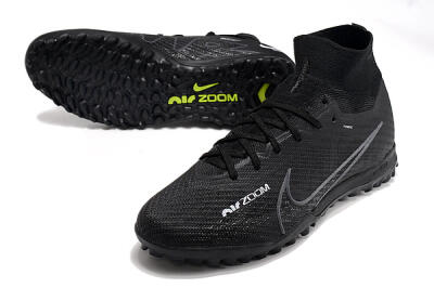 Men's Nike Air Zoom Mercurial Superfly 10 Elite TF Artificial Turf High-Tops Football Shoes - Black/White/Yellow
