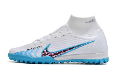 Unisex Nike Air Zoom Mercurial Superfly 10 Elite TF Artificial Turf High-Tops Football Shoes - White/Blue/Red