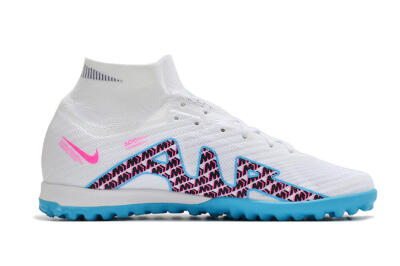 Unisex Nike Air Zoom Mercurial Superfly 10 Elite TF Artificial Turf High-Tops Football Shoes - White/Blue/Red