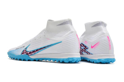 Unisex Nike Air Zoom Mercurial Superfly 10 Elite TF Artificial Turf High-Tops Football Shoes - White/Blue/Red