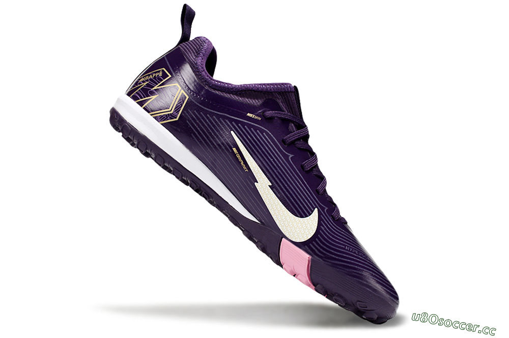 Unisex Nike Air Zoom Mercurial Vapor 16 Pro TF Artificial Turf Low-Tops Football Shoes - Purple/White/Gold 5