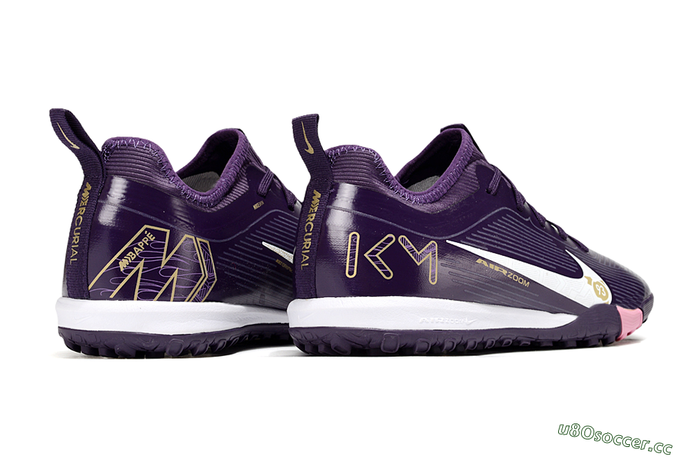 Unisex Nike Air Zoom Mercurial Vapor 16 Pro TF Artificial Turf Low-Tops Football Shoes - Purple/White/Gold 7