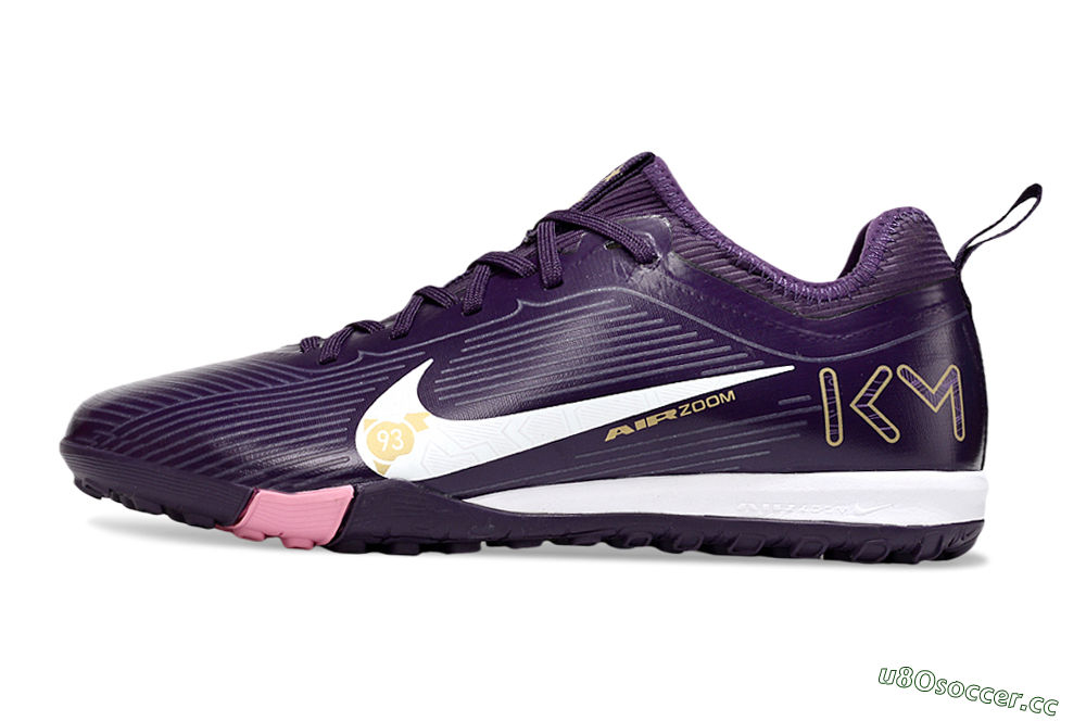 Unisex Nike Air Zoom Mercurial Vapor 16 Pro TF Artificial Turf Low-Tops Football Shoes - Purple/White/Gold 0